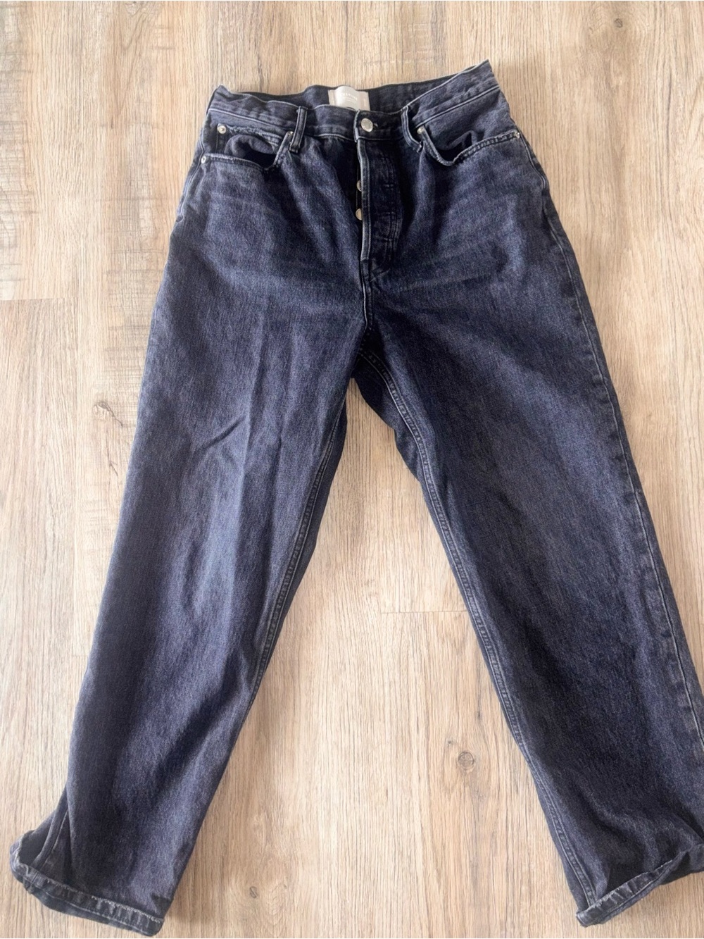 Everlane The 90s Way-High Jean Washed Black Organic Cotton Size 29 Long
